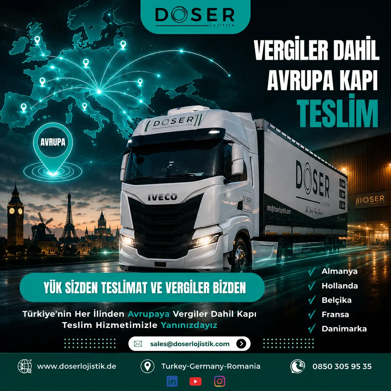 INTERNATIONAL TRANSPORTATION TO EUROPEAN COUNTRIES, TAXES INCLUDED